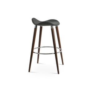 Soho Concept Falcon Gz-wood Barstools With Elegant Camira Blazer Wool & Durable Chrome Footrests – 10-year Guarantee Dark Grey  Soho-concept-dining-chair-08523