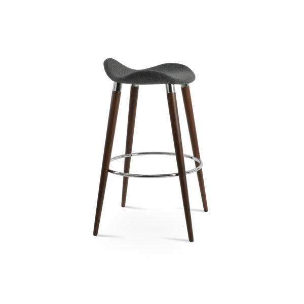 Soho Concept Falcon Gz-wood Barstools With Elegant Camira Blazer Wool & Durable Chrome Footrests – 10-year Guarantee Dark Grey  Soho-concept-dining-chair-08523