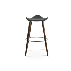 Soho Concept Falcon Gz-wood Barstools With Elegant Camira Blazer Wool & Durable Chrome Footrests – 10-year Guarantee Dark Grey  Soho-concept-dining-chair-06826