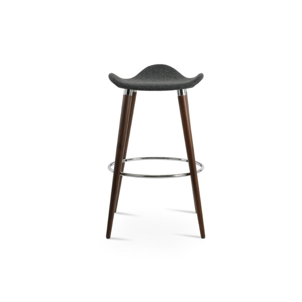 Soho Concept Falcon Gz-wood Barstools With Elegant Camira Blazer Wool & Durable Chrome Footrests – 10-year Guarantee Dark Grey  Soho-concept-dining-chair-06826