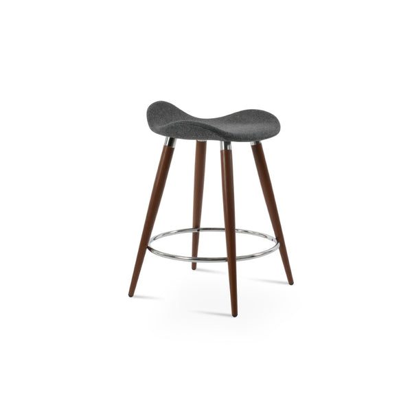 Soho Concept Falcon Gz-wood Barstools With Elegant Camira Blazer Wool & Durable Chrome Footrests – 10-year Guarantee Walnut,Dark Grey  Soho-concept-dining-chair-08525