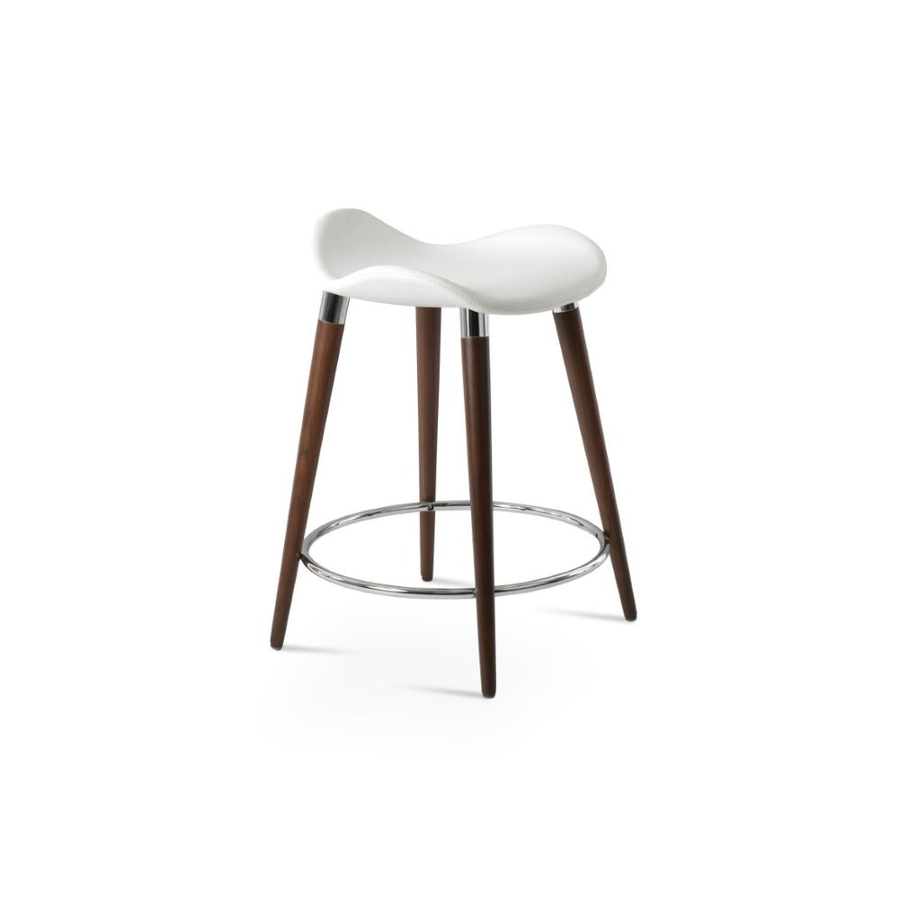Soho Concept Falcon Gz-wood Barstools & Counterstools - Italian Ppm Leatherette, Walnut Finish, Gold Footrest, 10-year Guarantee Natural  Soho-concept-dining-chair-08482