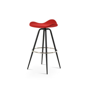 Soho Concept Falcon Max Swivel Barstools - Stylish Camira Blazer Wool Fabric, 10-year Warranty, Modern Design Black,Red Steel Tubular Legs Black ,S.Steel ,Walnut Finish Soho-concept-dining-chair-08527