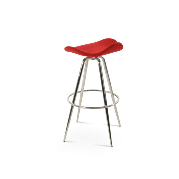Soho Concept Falcon Max Swivel Barstools - Stylish Camira Blazer Wool Fabric, 10-year Warranty, Modern Design Red Steel Tubular Legs Black ,S.Steel ,Walnut Finish Soho-concept-dining-chair-08530
