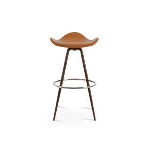 Soho Concept Falcon Max Swivel Barstools & Counterstools - Ergonomic Design, Italian Ppm, 5-10 Year Guarantees! Walnut Steel Tubular Legs Black ,S.Steel ,Walnut Finish Soho-concept-dining-chair-08533