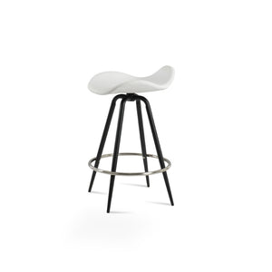 Soho Concept Falcon Max Swivel Barstools & Counterstools - Ergonomic Design, Italian Ppm, 5-10 Year Guarantees! Black,White Steel Tubular Legs Black ,S.Steel ,Walnut Finish Soho-concept-dining-chair-08534