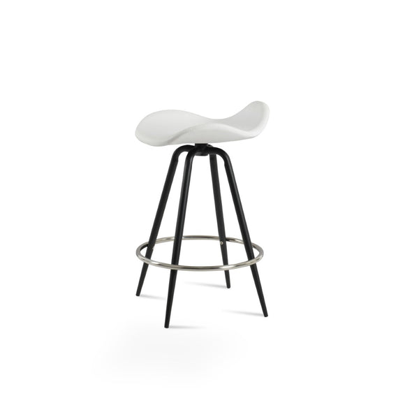 Soho Concept Falcon Max Swivel Barstools & Counterstools - Ergonomic Design, Italian Ppm, 5-10 Year Guarantees! Black,White Steel Tubular Legs Black ,S.Steel ,Walnut Finish Soho-concept-dining-chair-08534