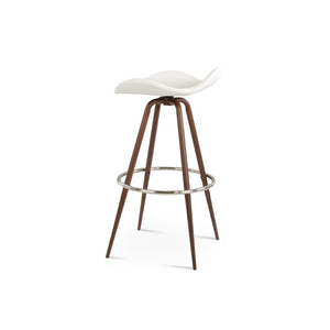 Soho Concept Falcon Max Swivel Barstools & Counterstools - Ergonomic Design, Italian Ppm, 5-10 Year Guarantees! Walnut,White Steel Tubular Legs Black ,S.Steel ,Walnut Finish Soho-concept-dining-chair-08536