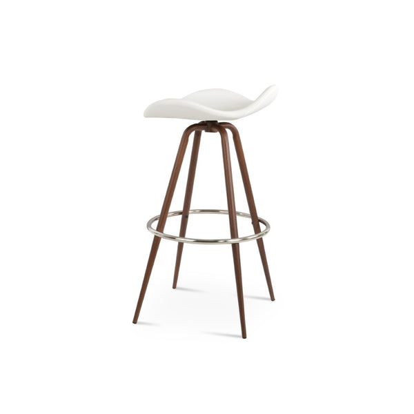 Soho Concept Falcon Max Swivel Barstools & Counterstools - Ergonomic Design, Italian Ppm, 5-10 Year Guarantees! Walnut,White Steel Tubular Legs Black ,S.Steel ,Walnut Finish Soho-concept-dining-chair-08536