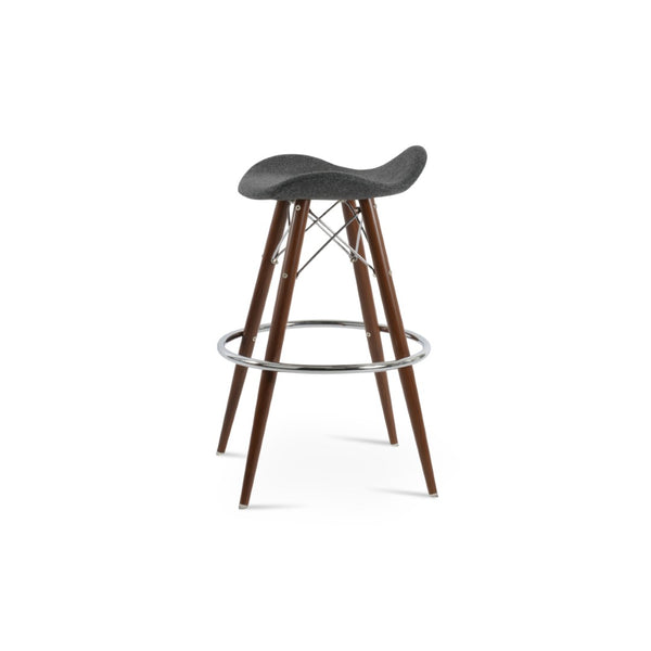 Soho Concept Falcon Mw Barstools - Stylish Memory Swivel Design In Camira Blazer Wool, 10-year Guarantee, Walnut Walnut,Dark Grey  Soho-concept-dining-chair-08537