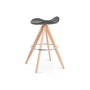 Soho Concept Falcon Pyramid Barstools – Luxurious Wool Upholstery, Elegant Wood Design, 10-year Guarantee, 250 Lbs Natural,Dark Grey  Soho-concept-dining-chair-08584