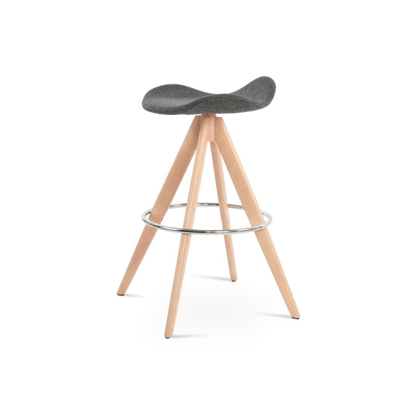 Soho Concept Falcon Pyramid Barstools – Luxurious Wool Upholstery, Elegant Wood Design, 10-year Guarantee, 250 Lbs Natural,Dark Grey  Soho-concept-dining-chair-08584