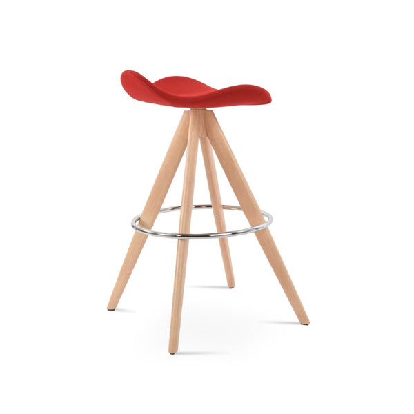 Soho Concept Falcon Pyramid Barstools – Luxurious Wool Upholstery, Elegant Wood Design, 10-year Guarantee, 250 Lbs Natural,Red  Soho-concept-dining-chair-08585