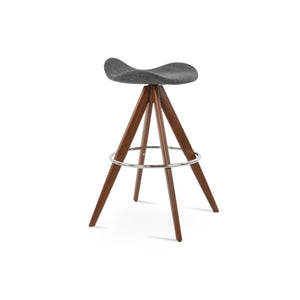 Soho Concept Falcon Pyramid Barstools – Luxurious Wool Upholstery, Elegant Wood Design, 10-year Guarantee, 250 Lbs Walnut,Dark Grey  Soho-concept-dining-chair-08586