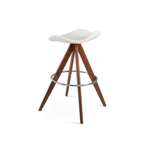 Soho Concept Falcon Pyramid-mw Barstools & Counterstools - Stylish Italian Ppm Leatherette, 5-year Guarantee! Walnut,White  Soho-concept-dining-chair-06836