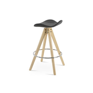 Soho Concept Falcon Pyramid Barstools – Luxurious Wool Upholstery, Elegant Wood Design, 10-year Guarantee, 250 Lbs Ash,Natural,Dark Grey  Soho-concept-dining-chair-08575