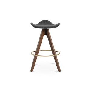 Soho Concept Falcon Pyramid Barstools – Luxurious Wool Upholstery, Elegant Wood Design, 10-year Guarantee, 250 Lbs Walnut,Brass,Dark Grey  Soho-concept-dining-chair-08576