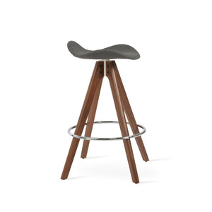 Soho Concept Falcon Pyramid Barstools & Counterstools - Stylish Wood Swivels With 5-year Guarantee & Comfort Walnut,Grey  Soho-concept-dining-chair-08568