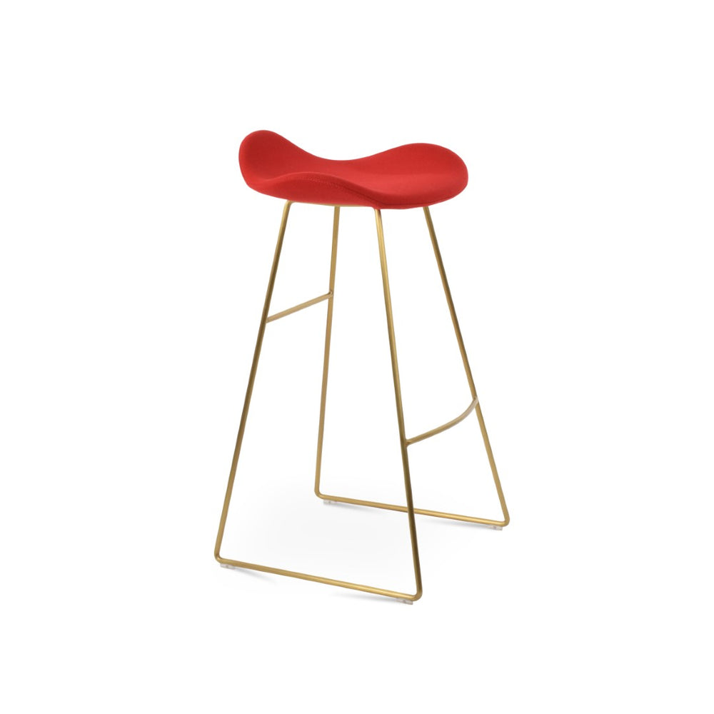 Soho Concept Cattelan Pr-wood Barstools With Wool Upholstery & Solid Wood Base – Stylish Comfort For Any Space Brass,Red  Soho-concept-dining-chair-08590