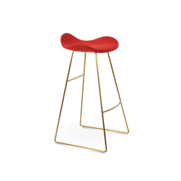 Soho Concept Cattelan Pr-wood Barstools With Wool Upholstery & Solid Wood Base – Stylish Comfort For Any Space Brass,Red  Soho-concept-dining-chair-08590