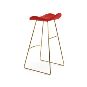 Soho Concept Cattelan Pr-wood Barstools With Wool Upholstery & Solid Wood Base – Stylish Comfort For Any Space Brass,Red  Soho-concept-dining-chair-06841