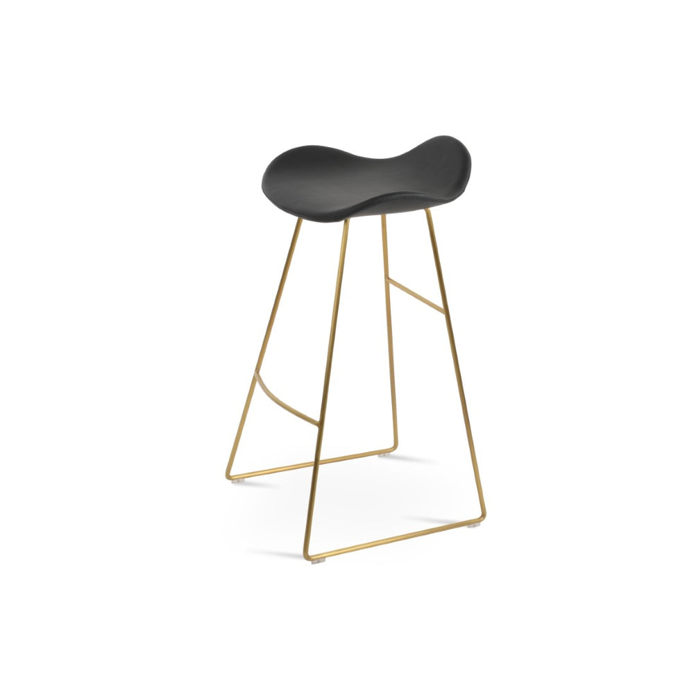 Soho Concept Cattelan Wire Barstools & Counterstools - Solid Walnut Seats, Stylish Metal Bases For Modern Decor Walnut  Soho-concept-dining-chair-07512