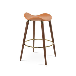 Soho Concept Falcon Gz-wood Counter Barstools - Stylish Walnut Finish With Gold Footrest & Premium Fabric Comfort Walnut,Gold  Soho-concept-dining-chair-08596