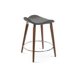 Soho Concept Falcon Gz-wood Barstools With Elegant Camira Blazer Wool & Durable Chrome Footrests – 10-year Guarantee Dark Grey,Walnut,Chrome  Soho-concept-dining-chair-08597