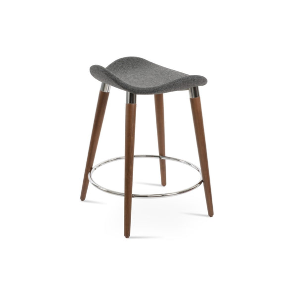 Soho Concept Falcon Gz-wood Barstools With Elegant Camira Blazer Wool & Durable Chrome Footrests – 10-year Guarantee Dark Grey,Walnut,Chrome  Soho-concept-dining-chair-08597