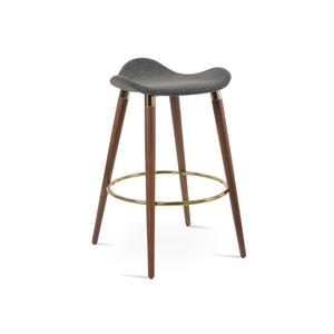Soho Concept Falcon Gz-wood Barstools With Elegant Camira Blazer Wool & Durable Chrome Footrests – 10-year Guarantee Dark Grey,Walnut,Gold  Soho-concept-dining-chair-08594