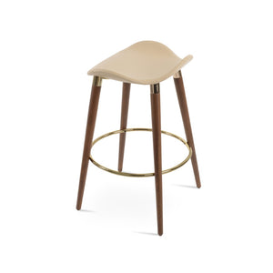 Soho Concept Falcon Gz-wood Barstools & Counterstools - Italian Ppm Leatherette, Walnut Finish, Gold Footrest, 10-year Guarantee Walnut,Gold  Soho-concept-dining-chair-08593