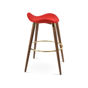 Soho Concept Falcon Gz-wood Barstools With Elegant Camira Blazer Wool & Durable Chrome Footrests – 10-year Guarantee Red,Walnut,Gold  Soho-concept-dining-chair-06842