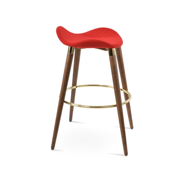 Soho Concept Falcon Gz-wood Barstools With Elegant Camira Blazer Wool & Durable Chrome Footrests – 10-year Guarantee Red,Walnut,Gold  Soho-concept-dining-chair-06842