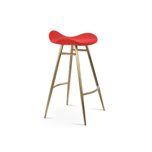 Soho Concept Falcon Galata Barstools & Counterstools - Ergonomic Design, Luxurious Camira Wool, 10-year Guarantee Brass,Red Steel Tubular Legs Soho-concept-dining-chair-08435