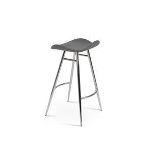 Soho Concept Falcon Galata Barstools & Counterstools - Premium Upholstery, 5-year Guarantee, Stylish Chrome Finish Grey Steel Tubular Legs Soho-concept-dining-chair-08437