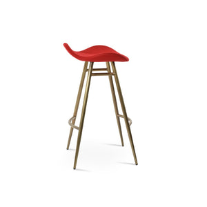 Soho Concept Falcon Galata Barstools & Counterstools - Ergonomic Design, Luxurious Camira Wool, 10-year Guarantee Brass,Red Steel Tubular Legs Soho-concept-dining-chair-08434