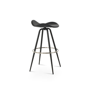 Soho Concept Falcon Max Swivel Barstools & Counterstools - Ergonomic Design, Italian Ppm, 5-10 Year Guarantees! Black Steel Tubular Legs Black ,S.Steel ,Walnut Finish Soho-concept-dining-chair-08438