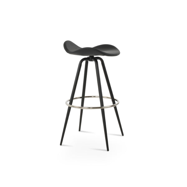 Soho Concept Falcon Max Swivel Barstools & Counterstools - Ergonomic Design, Italian Ppm, 5-10 Year Guarantees! Black Steel Tubular Legs Black ,S.Steel ,Walnut Finish Soho-concept-dining-chair-08438