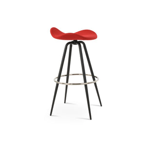 Soho Concept Falcon Max Swivel Barstools - Stylish Camira Blazer Wool Fabric, 10-year Warranty, Modern Design Black,Red Steel Tubular Legs Black ,S.Steel ,Walnut Finish Soho-concept-dining-chair-08439