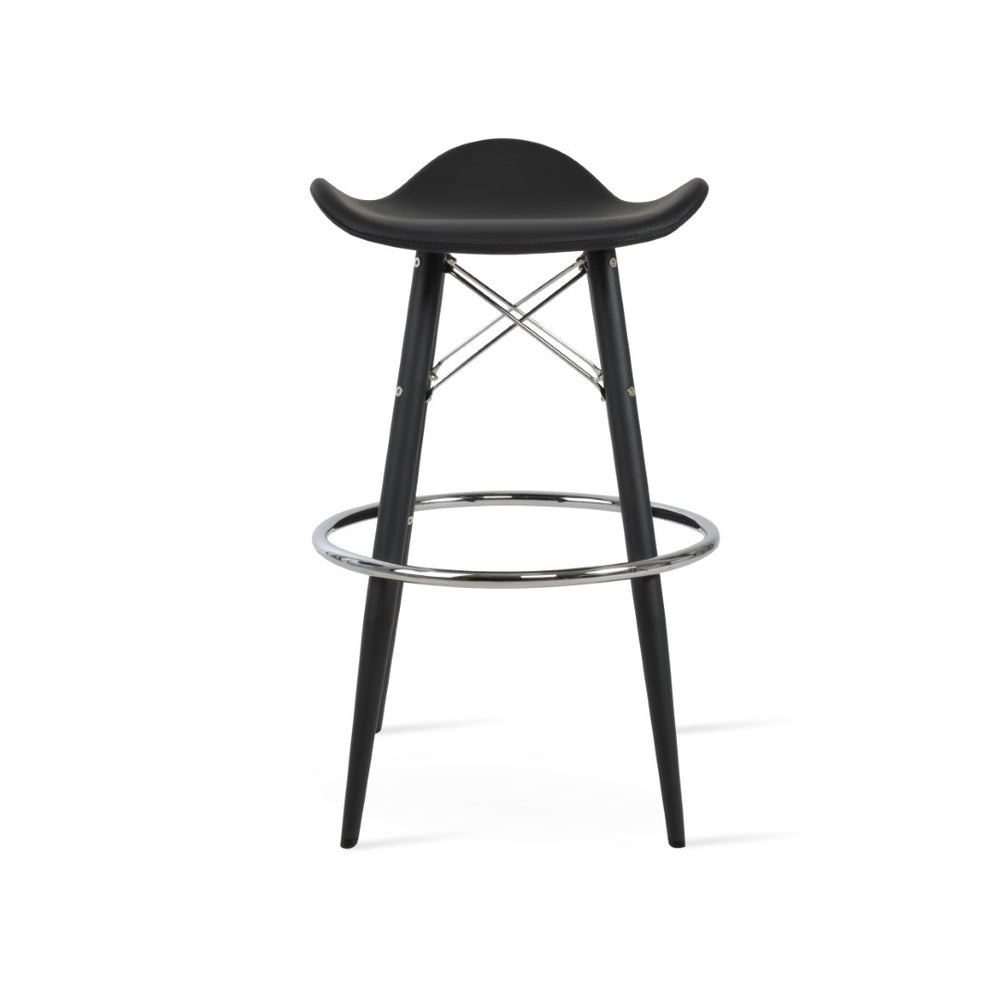 Soho Concept Falcon Mw Barstools & Counterstools - Ergonomic Design, Italian Ppm Fabric, 5-year Warranty, 300 Lbs Capacity Black  Soho-concept-dining-chair-08441