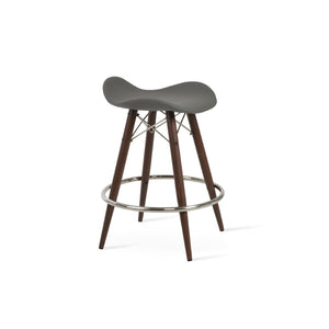 Soho Concept Falcon Mw Barstools & Counterstools - Ergonomic Design, Italian Ppm Fabric, 5-year Warranty, 300 Lbs Capacity Walnut,Grey  Soho-concept-dining-chair-08449