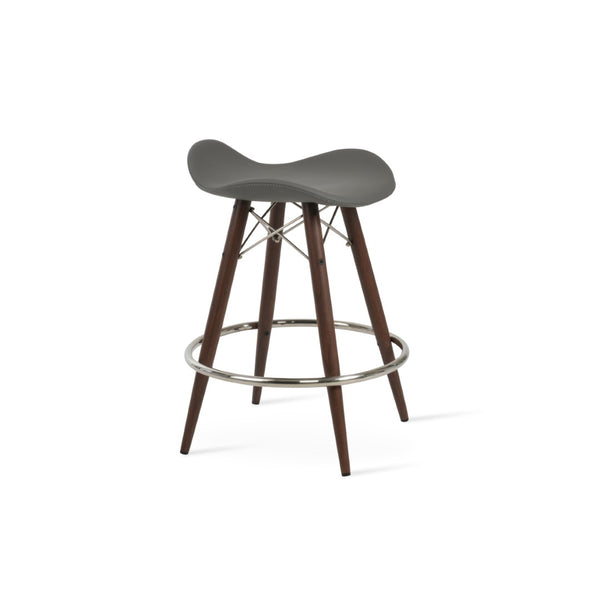Soho Concept Falcon Mw Barstools & Counterstools - Ergonomic Design, Italian Ppm Fabric, 5-year Warranty, 300 Lbs Capacity Walnut,Grey  Soho-concept-dining-chair-08449