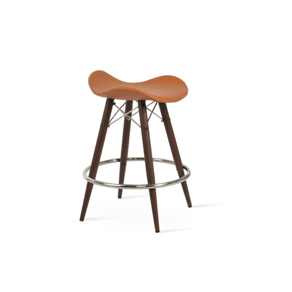Soho Concept Falcon Mw Barstools & Counterstools - Ergonomic Design, Italian Ppm Fabric, 5-year Warranty, 300 Lbs Capacity Walnut  Soho-concept-dining-chair-08447
