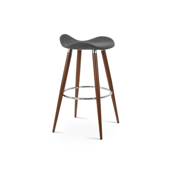 Soho Concept Falcon Pr-wood Barstools & Counterstools - Stylish Wool Upholstery, 10-year Guarantee, Solid Wood Walnut,Chrome,Dark Grey  Soho-concept-dining-chair-08462