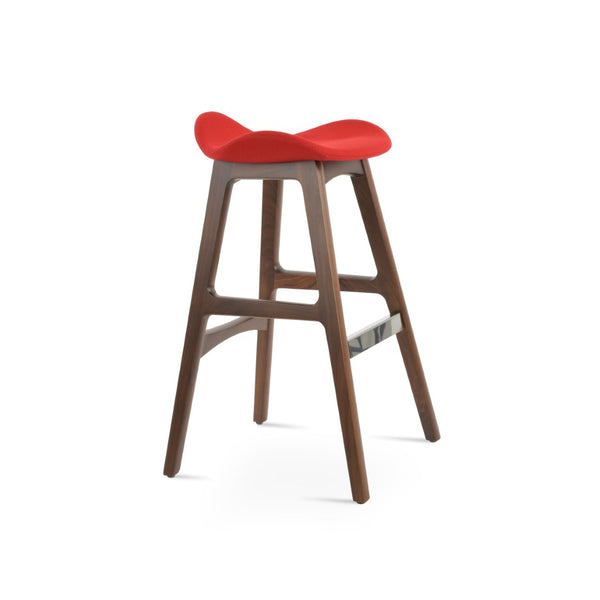 Soho Concept Falcon Pr-wood Barstools & Counterstools - Stylish Wool Upholstery, 10-year Guarantee, Solid Wood Walnut,Red  Soho-concept-dining-chair-06813
