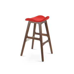 Soho Concept Falcon Pr-wood Barstools & Counterstools - Stylish Wool Upholstery, 10-year Guarantee, Solid Wood Walnut,Red  Soho-concept-dining-chair-08464