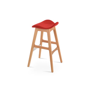Soho Concept Falcon Pr-wood Barstools & Counterstools - Stylish Wool Upholstery, 10-year Guarantee, Solid Wood Natural,Red  Soho-concept-dining-chair-08467