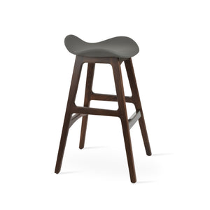 Soho Concept Falcon Barstools & Counterstools With Italian Leatherette, Memory Swivel, 5-year Guarantee & Style Walnut,Grey  Soho-concept-dining-chair-08463