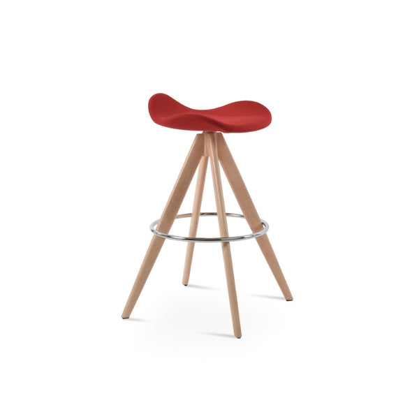 Soho Concept Falcon Pyramid Barstools – Luxurious Wool Upholstery, Elegant Wood Design, 10-year Guarantee, 250 Lbs Natural,Red  Soho-concept-dining-chair-08469