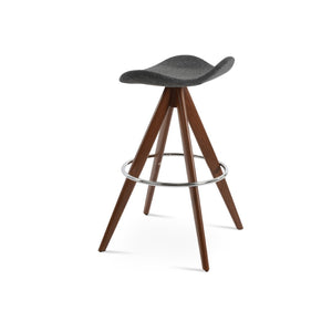 Soho Concept Falcon Pyramid-mw Barstools & Counterstools - Stylish Italian Ppm Leatherette, 5-year Guarantee! Walnut,Black  Soho-concept-dining-chair-08471